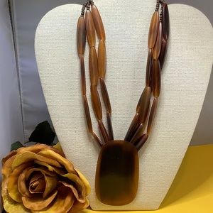 Faux tortoise shell look necklace